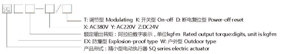 SQ精小型茄子网站下载APP執行器型號表示方式
